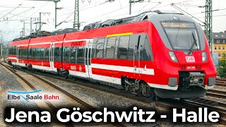 Der SaaleExpress  4K Führerstandsmitfahrt Jena Göschwitz  Halle Saale  ElbeSaale Bahn BR442 [upl. by Tullus]