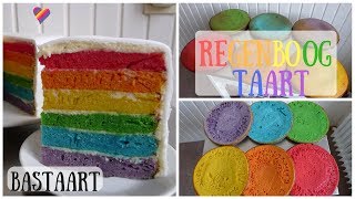 Recept voor een Regenboog Taart Rainbowcake  Bakken met Bastaart [upl. by Britteny]