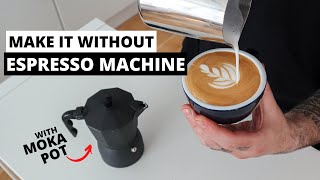 How To Make LatteCappuccinoFlat White without Espresso Machine mokapot [upl. by Emili]