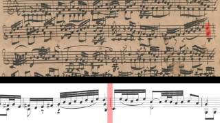 BWV 1003  Sonata No2 for Solo Violin Scrolling [upl. by Buchheim]