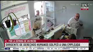 Dirigente de Derechos Humanos golpeó a una empleada por la demora de un micro [upl. by Norrat880]