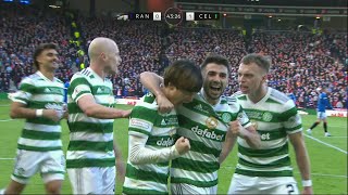 Kyogo Furuhashi scores opening goal for Celtic v Rangers in Viaplay Cup final [upl. by Shannan366]