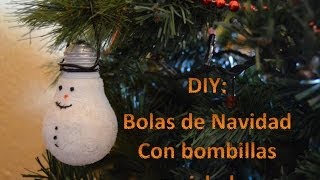 DIY Bolas de Navidad con bombillas recicladas  DIY Christmas ornaments with recycled light bulbs [upl. by Eleni]