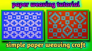 simple paper weaving craft paper weaving tutorial different tipes of weaving stylish diy paper mat [upl. by Kathlene]