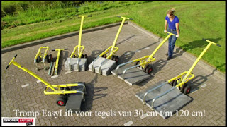 Tegels leggen 40x60 en verplaatsen Tromp Easylift  TessPaver tegellegger [upl. by Serolod]