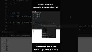 Difference between querySelector and querySelectorAll in javascript coding javascript programming [upl. by Nolrac]