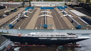 Jeff Bezos’s sailing yacht Koru massive masts at Oceanco [upl. by Aneehs]