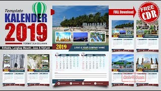 Cara Membuat Desain Kalender Dinding di CorelDRAW  Calendar Template [upl. by Bergh]