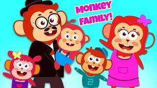 The Monkey Finger Family Song  Daddy Finger Rhymes  Best Nursery Rhymes Songs for Kids [upl. by Bernette]