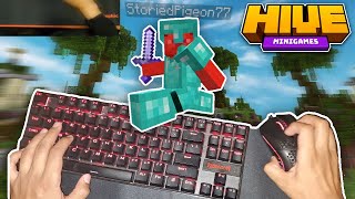 Handcam  keyboard and mouse sounds Hive Skywars  Minecraft [upl. by Ennelram841]