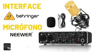 Interfaz de Audio Behringer UPhoria UMC204HD en Español Microfono Neewer NW800 Cómo Grabar [upl. by Onafets]