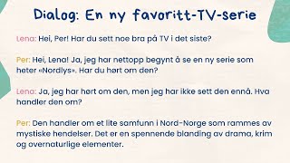 Forberedelse til Norskprøve En ny favorittTVserie – A1A2 Lytteøvelse Dialog Quiz og Vokabular [upl. by Keelin]