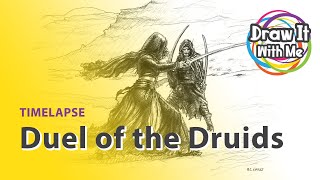 Duel of the Druids  Timelapse Drawing [upl. by Ebag]