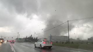 Video shows tornado forming roaring through Gaylord Michigan on May 20 2022 [upl. by Ileyan237]