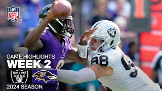 Las Vegas Raiders vs Baltimore Ravens  2024 Week 2 Game Highlights [upl. by Olleina243]