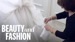 How to Bustle a Wedding Dress  The Knot [upl. by Basham]