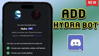 How To Add Hydra Bot In Discord Mobile Play music on Discord [upl. by Kcirdnek]