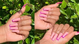 COLORFUL OUTLINE NAILS  ACRYLIC NAILS TUTORIAL [upl. by Oreste247]