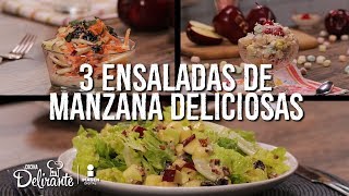 3 ensaladas de manzana deliciosas  Cocina Delirante [upl. by Elyak]