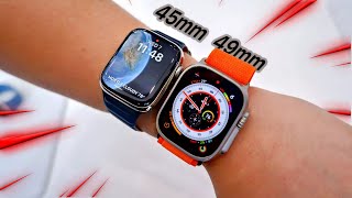 Size Comparison ON WRIST Apple Watch ULTRA 49mm vs Series 8 45mm amp Unboxing [upl. by Katey]