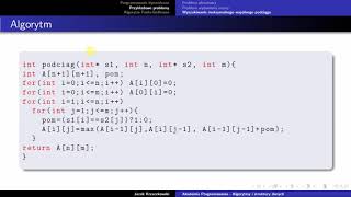 Algorytmy i struktury danych Wykład 7 Programowanie dynamiczne część 4 [upl. by Fiester147]