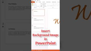 Insert Background Image in PowerPoint shorts [upl. by Rossuck]