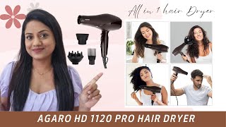 AGARO HD1120 2000 Watts Professional Hair Dryer  Ria Rajendran [upl. by Os]