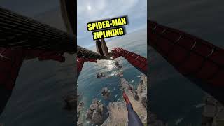 SpiderMan VR ZIPLINE IS TOO FAST vr virtualreality spiderman gaming [upl. by Ardnoik]