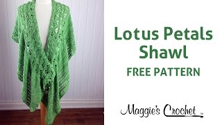 Lotus Petals Shawl Free Crochet Pattern  Right Handed [upl. by Aihpos921]