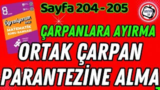 Ortak Çarpan Parantezine Alma Çarpanlara Ayırma Matsev Öğreniyorum Serisi Sayfa 204205 [upl. by Arikat]