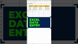 Data entry form using shortcut in excel💯🔥exceltricks exceltips excelshorts exceltutorial excel [upl. by Ivor355]