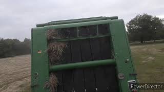 Baling hay with the John Deere 5100E and John Deere 435 round baler [upl. by Erland977]