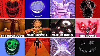 Roblox DOORS  All Jumpscares  FLOOR 2 The Mines amp The Hotel amp The Backdoor amp The Rooms [upl. by Nnaarat]