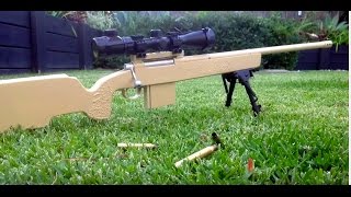 Homemade wooden Sniper Rifle  Tac 338AM40a5Remington 700 [upl. by Stav260]