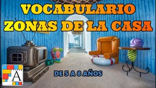 🏠Partes de la casa en inglés para niños de primaria Pronunciación Zonas de la casa🏠 [upl. by Ahtikal]