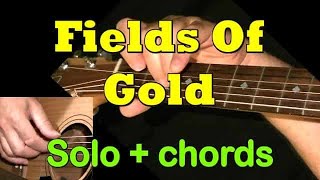 quotFIELDS OF GOLDquot Sting Easy Guitar Lesson  TAB  CHORDS by GuitarNick [upl. by Ahseiyk]