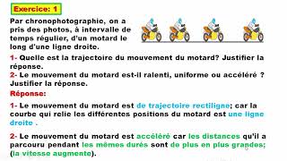 Exercices le mouvement et la vitesse 3APIC [upl. by Enialb472]