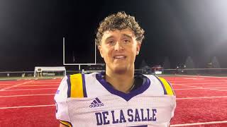 Warren De La Salle QB Sante Gasperoni discusses 3828 win over Orchard Lake St Mary’s [upl. by Lanod1]