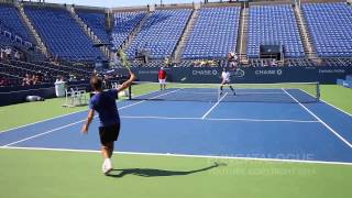 Richard Gasquet  Feliciano Lopez US Open 2014 1  2 [upl. by Dorreg]