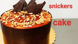 Snickers Cakecaramelpeanut cake easy snickers cake [upl. by Anoyek]