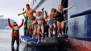 FAMILY OF 5 DOES FREEZING COLD POLAR PLUNGE IN ANTARCTICA Part 3 of 3  Antarctica with Little Kids [upl. by Carita]