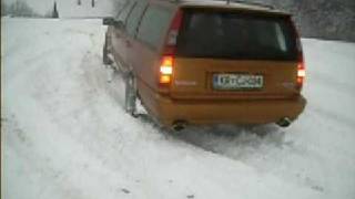 Volvo V70 R AWD testing snow and sound [upl. by Arakal683]