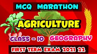 Agriculture Class 10 MCQ Questions  First Term Exam CBSE 2021 MCQ MCQs Marathon Geography Class 10 [upl. by Ihdin]