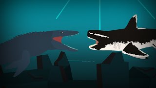 Mosasaurus vs Megalodon  remake  Animation  sea monster battle [upl. by Aneen70]