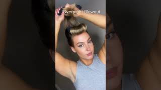 Overnight heatless blowout with socks and hair rods overnightblowout hairtutorial [upl. by Philcox]