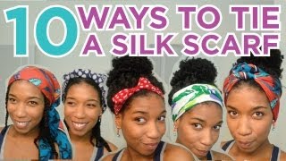 10 Ways to Tie A Silk Head Scarf [upl. by Odette]