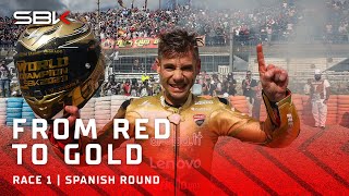 FROM RED TO GOLD ✨ Bautista turns on the style with Championship celebrations 🎉  ESPWorldSBK 🇪🇸 [upl. by Kovacs308]