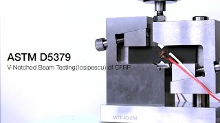 ASTM D5379 VNotched Beam Testing losipescu of CFRP [upl. by Yehs638]