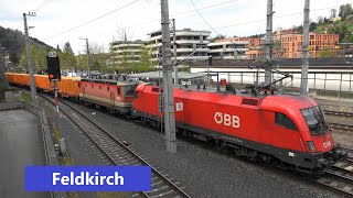 Feldkirch Bernegger Güterzug Selten⚠️EC163 mit Rh1144 Talent1 amp ÖBB Cityjet Rh4748 VMOBIL [upl. by Aihsenod]