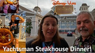 Yachtsman Steakhouse Dinner  Disneys Yacht Club Resort  Disney Boardwalk disneyworld [upl. by Reppart]